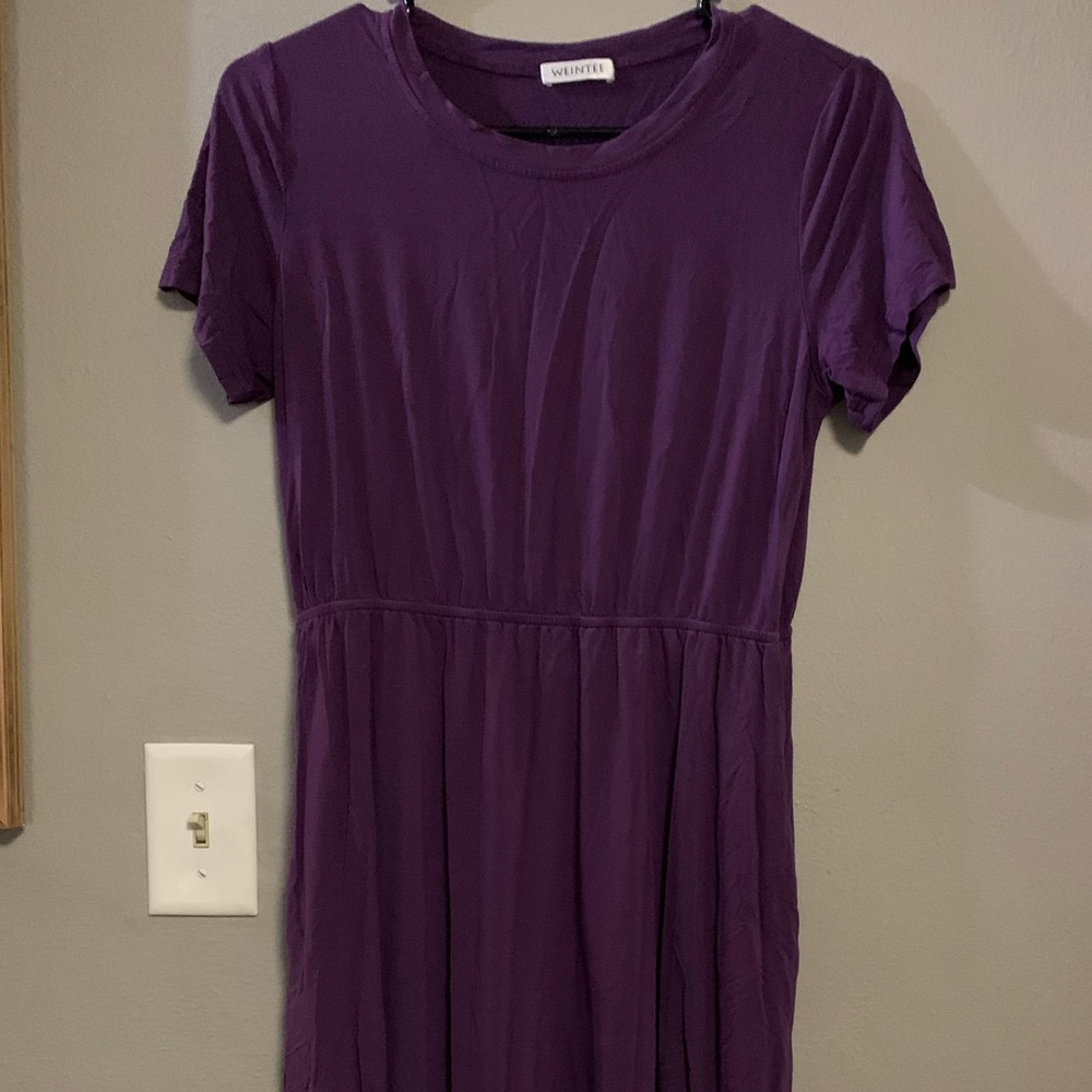 purple dress with pockets